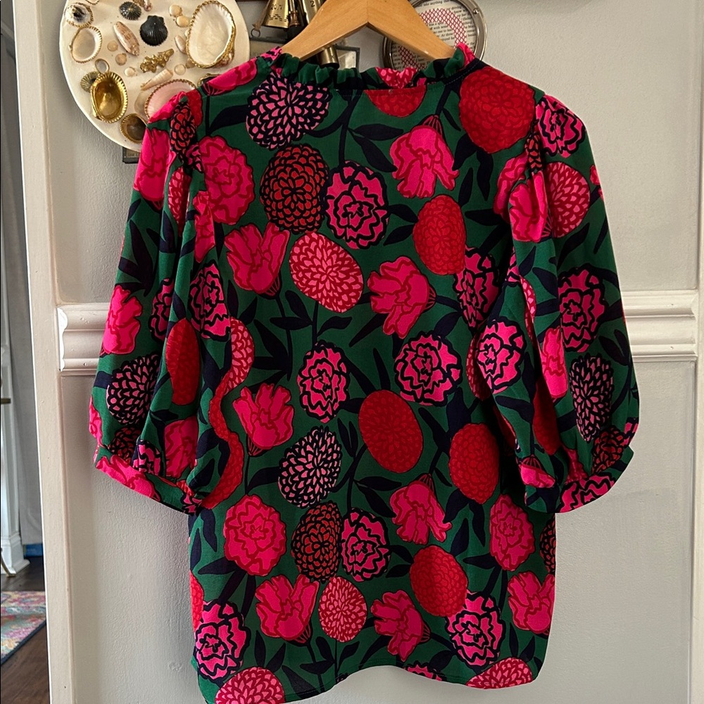 Michelle McDowell Bold Floral Blouse in Pink & Green - Picture 7 of 7